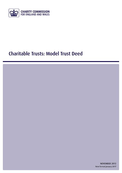 charitable trusts model trust deed.